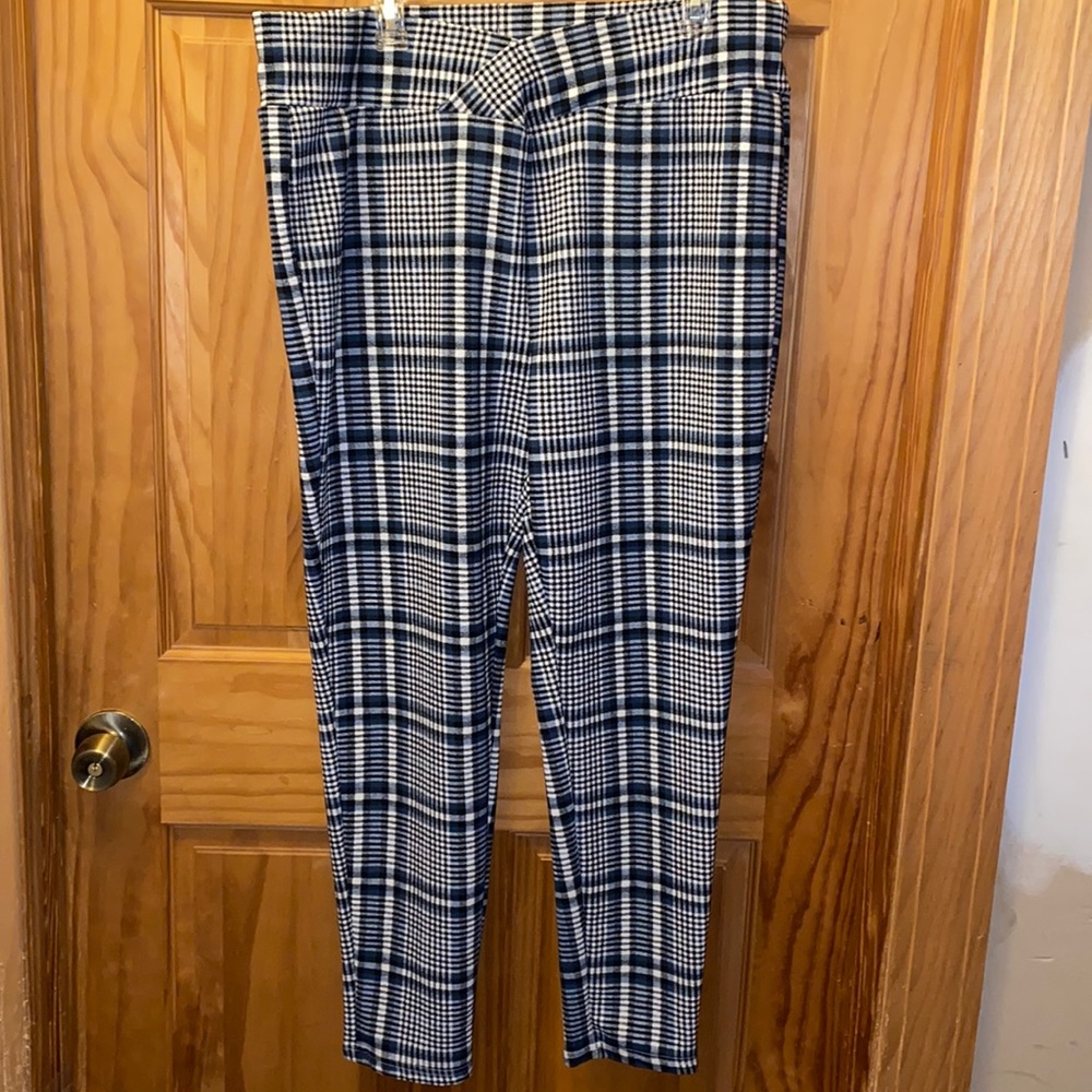 Blue Plaid Leggings